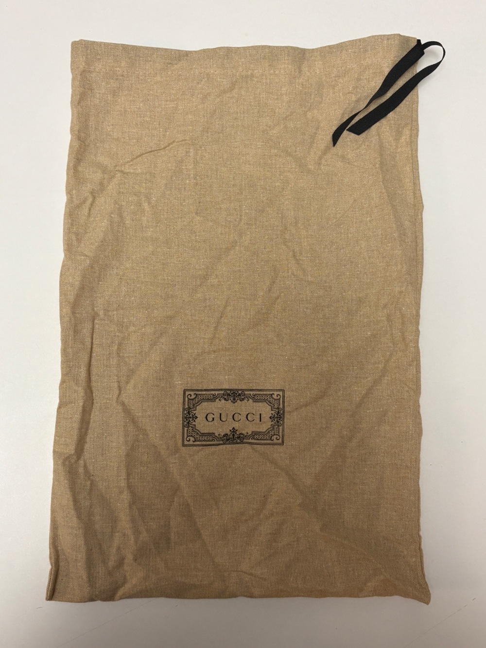 Gucci Tan Linen-Style Bedding Throw with Logo Panel